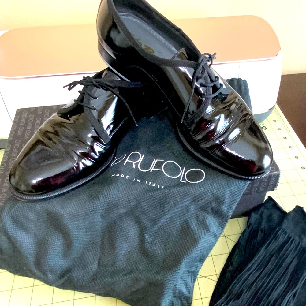 Mens Black Patent Tuxedo Shoes Gem